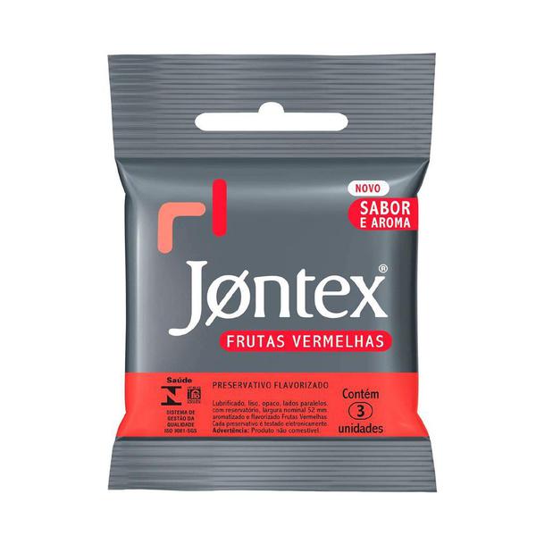 Preservativo Jontex Frutas Vermelhas - 3 Unidades