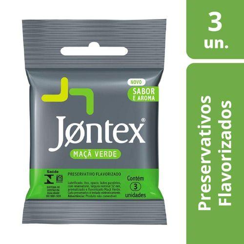 Preservativo Jontex Lubrificado Maca Verde 3 Unidades