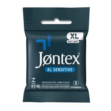 Preservativo Jontex Lubrificado Xl Sensitive 3 Unidades
