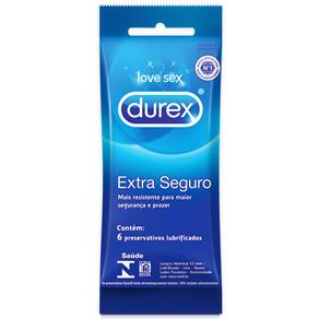 Preservativo Lubrificado Durex Extra Seguro – 6 Unidades
