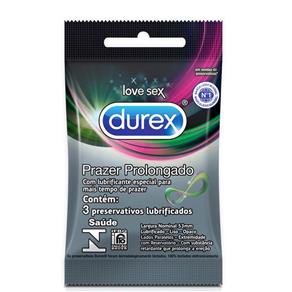 Preservativo Lubrificado Durex Prazer Prolongado – 3 Unidades