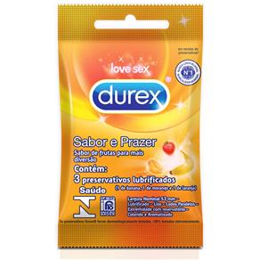 Preservativo Lubrificado Durex Sabor e Prazer – 3 Unidades