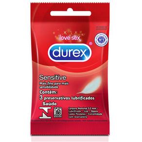 Preservativo Lubrificado Durex Sensitive – 3 Unidades