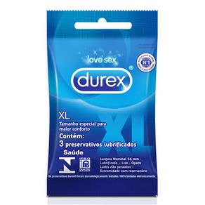 Preservativo Lubrificado Durex XL – 3 Unidades