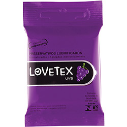 Preservativo Lubrificado Lovetex Uva - 3 Unidades