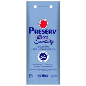 Preservativo Lubrificado Preserv Extra Sensitivity C/ 6 Unidades