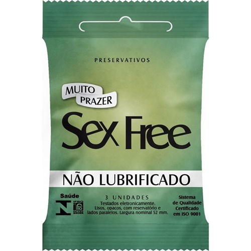 Preservativo não Lubrficado com 3 Unidades Sex Free