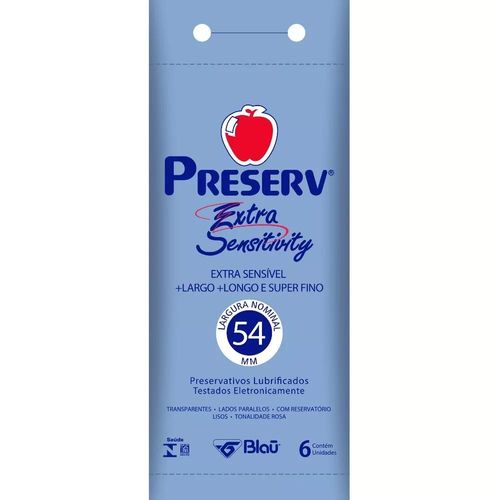Preservativo Preserv Extra Sensitivity com 6 Unidades