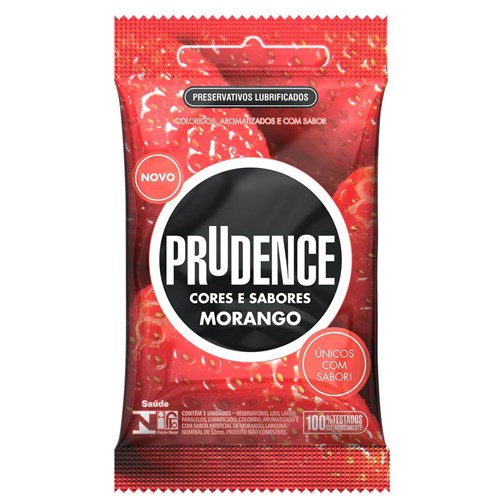 Preservativo Prudence Cores e Sabores Morango
