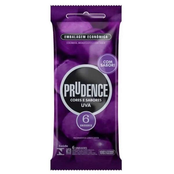 Preservativo Prudence Cores e Sabores Uva com 6 Und