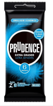 Preservativo Prudence Extra Grande e Ultra Sensível 6Un.