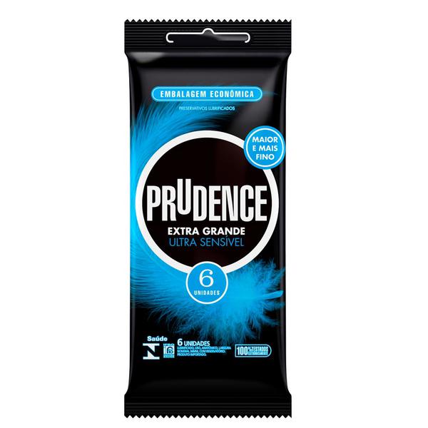 Preservativo Prudence Extra Grande Ultra Sensível 6 Unidades