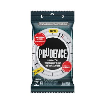 Preservativo Prudence Sensações Texturizado Retardante 3 Unidades