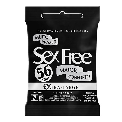 Preservativo Sex Free Extra Large com 3 Unidades