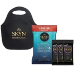 Preservativo SKYN Elite 3 pacotes com 6 Uni + Frasqueira + Lenços Umedecidos L20P16 uni
