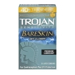 Preservativo Texturizado Trojan Bareskin Premium com 10 unidades