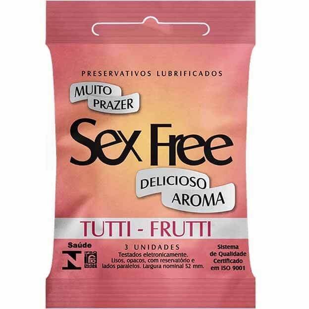 Preservativo Tutti Frutti com 3 Unidades - Sex Free