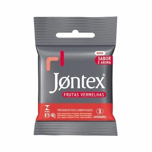 Preservativos com 3 Unidades Frutas Vermelhas - Jontex