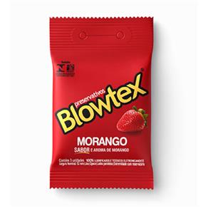 Preservativos Sabor e Aroma de Morango Emb. com 3 Uni. - Blowtex