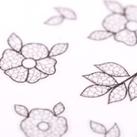 Preto Design 3D Flower Lace Art Nail decalques das etiquetas para