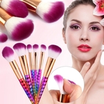 Pro Mermaid Glitter Colorful Makeup Brushes Set Powder Foundation Cosmetic Kit