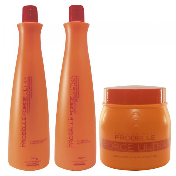 Probelle Professional Kit Lavatório Force Relax Shampoo, Condicionador e Máscara