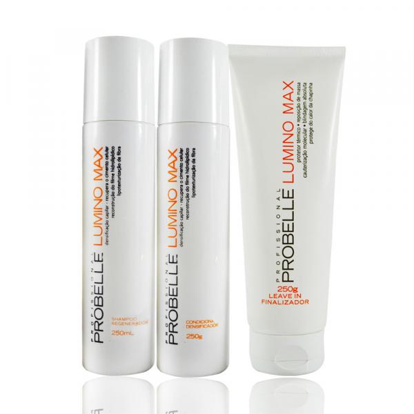 Probelle Profissional - Kit Shampoo+Condicionador+Leav-in Regenerador Lumino Max S/ Sal