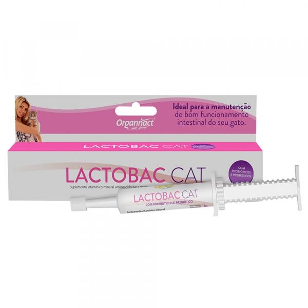 Probiótico Organnact Lactobac Cat Pasta 16g