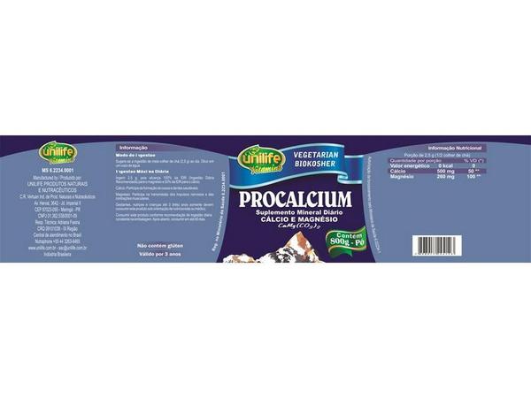 Procalcium Cálcio e Magnésio 800g em Pó Unilife