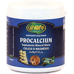 Procalcium em Pó 400g Cálcio e Magnésio - Unilife