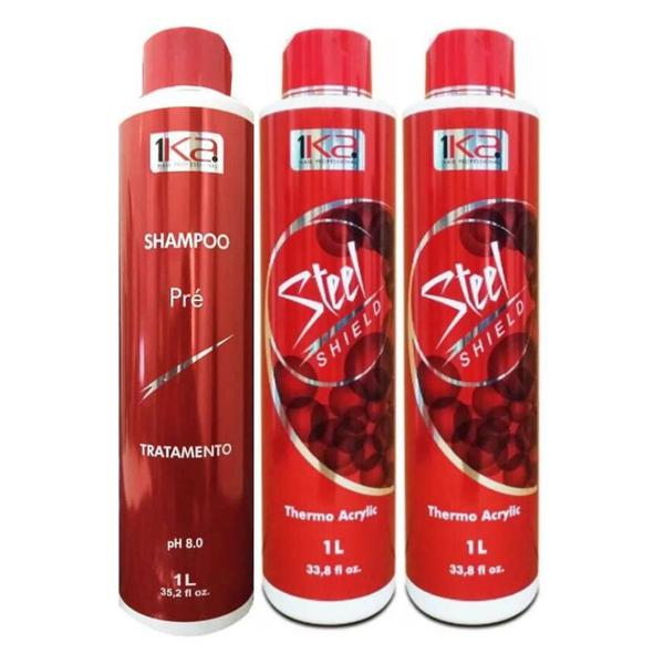 2 Progressiva 1ka Steel Shield 1L e 1ka Shampoo Pre 1L. - 1Ka Hair Professional