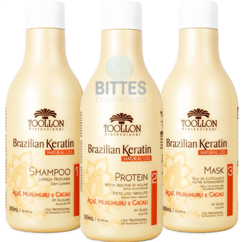 Botox Redutor de Volume Brazilian Keratin Natural Liss Toollon Professional 300ml