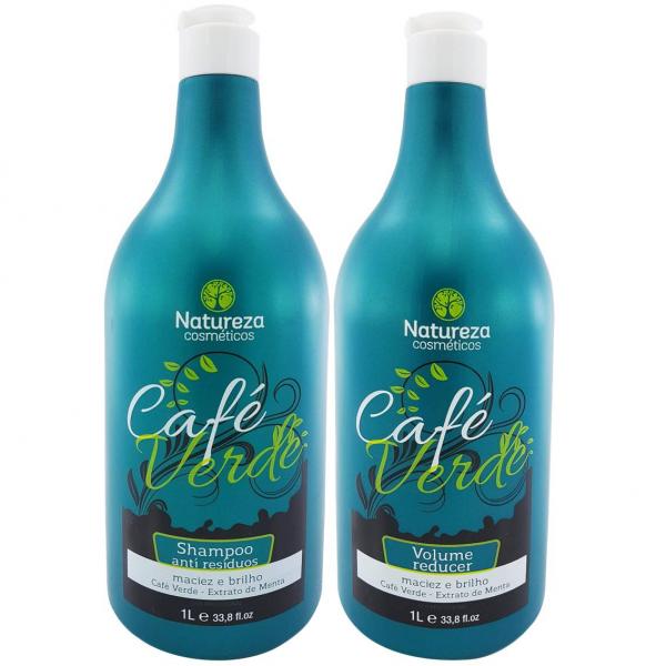 Progressiva de Café Verde - Shampoo 1 Litro + Redutor 1 Litro - Natureza Cosméticos