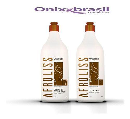 Progressiva e Shampoo Afroliss Todos os Tipos de Cabelos - Onixxbrasil