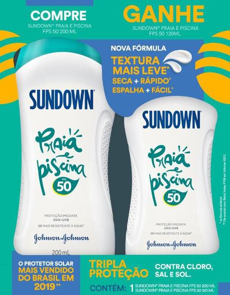 Promopack Protetor Solar Sundown Praia e Piscina FPS 50 200ml + Protetor Sundown FPS 50 120ml - Neutrogena