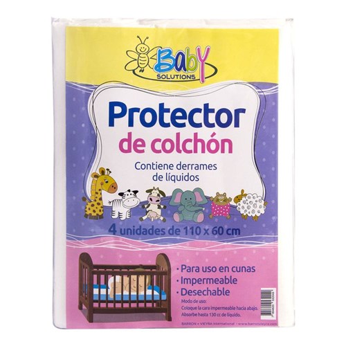 Protector de Colchón Baby Solutions 4 Unid, 110 X 60 Cm C/u