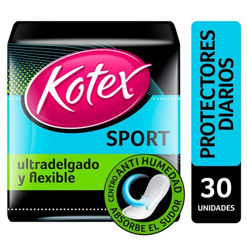 Protectores Diarios Kotex 30 Unid, Ultra Delgados, Sport