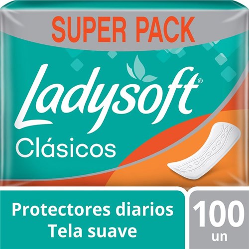 Protectores Diarios Ladysoft Clásicos Tela Suave Normales Talla Única 100 Unid.