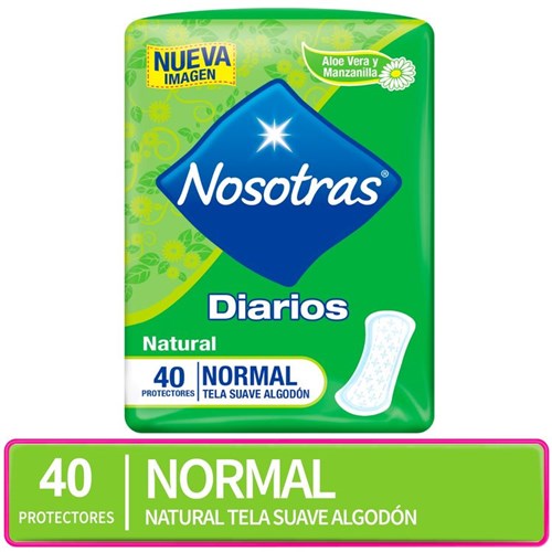 Protectores Diarios Nosotras Natural Cortos, 40 Unid.