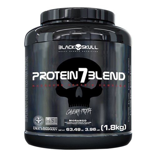 Protein 7 Blend Caveira Preta (1,8Kg) - Black Skull Morango