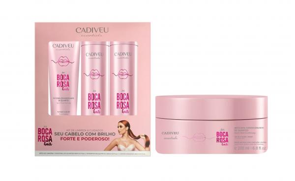 Proteína Pré-shampoo 150ml + Shampoo E Condicionador 250ml + Máscara 200ml De Quartzo Boca Rosa Hair Cadiveu C/4 Itens