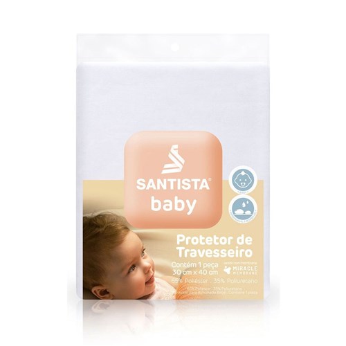 Protetor de Travesseiro Impermeável Baby Santista - Tamanho Único - Branco