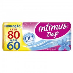 Protetor Diário Intimus Days PH Sem Perfume 80 Unidades
