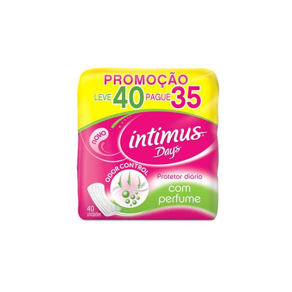 Protetor Diário Intímus Days Sem Abas com Perfume Leve 40 Unidades Pague 35 Unidades - Intimus