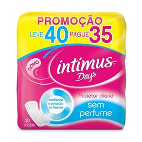 Protetor Diário Intimus Days Sem Perfume Sem Abas - 40 Unidades