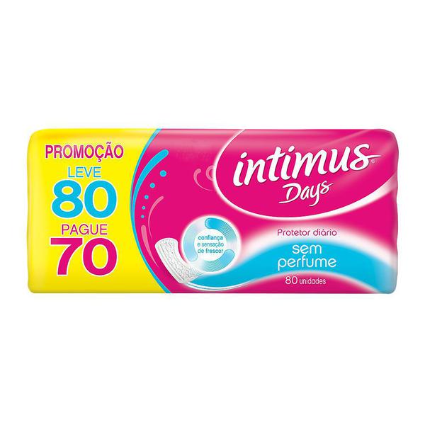 Protetor Diário Intimus Days Sem Perfume Sem Abas Leve 80 Pague 70