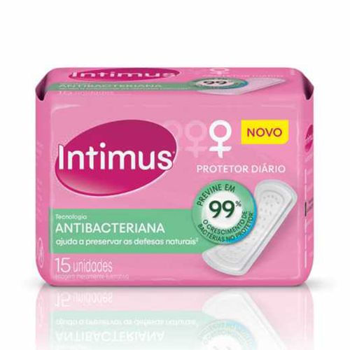 Protetor Diário Intimus Tecnologia Antibacteriana 15 Unidades PROT DIARIO INTIMUS 15UN ANTIBACT