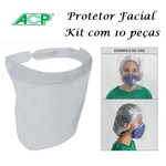 Protetor Facial Face Shield - Kit 10 Peças