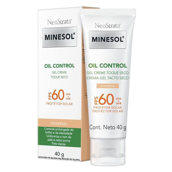 Protetor Facial Minesol Oil Control Fps60 com Cor Gel Creme 40g
