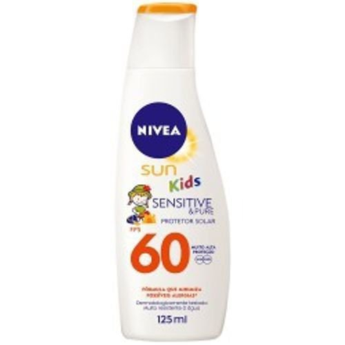 Protetor Nivea Sun Kids Sensitive Pure Fps 60 125ml - Beiersdorf Nivea